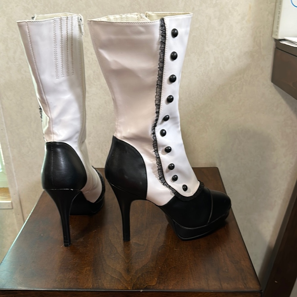 Funtasma White and Black 5 inch boot heels